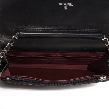 Chanel Lambskin Quilted Wallet On Chain WOC Black 7 of 10