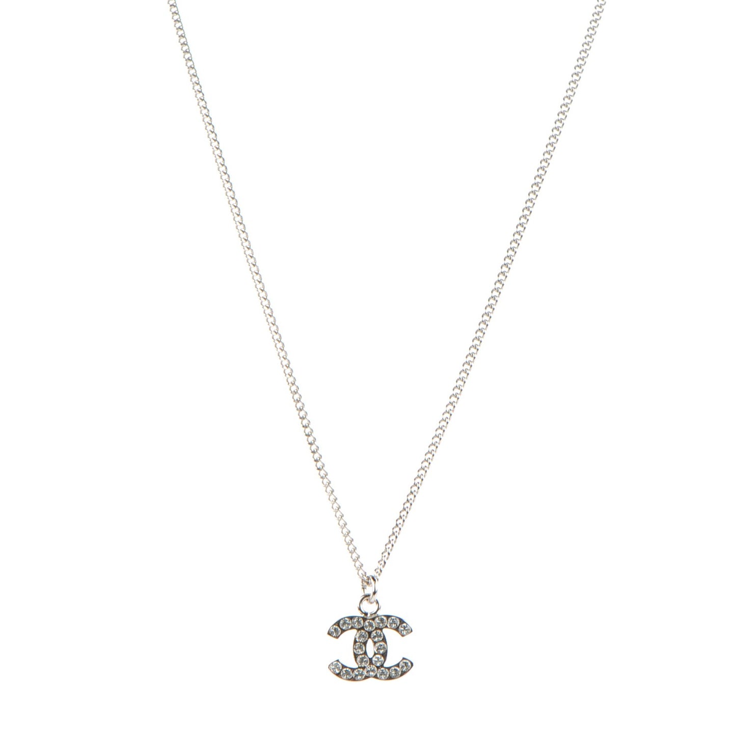 Crystal Timeless CC Necklace Silver