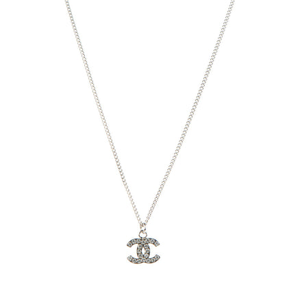 Chanel Crystal Timeless CC Necklace Silver 1 of 3