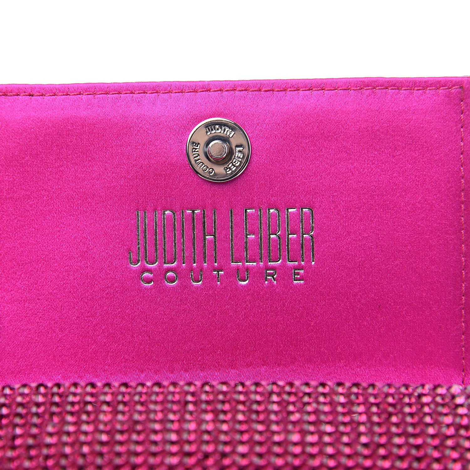 Judith Leiber Swarovski Crystal Micro Fizzy Clutch Silver Fuchsia 6 of 9