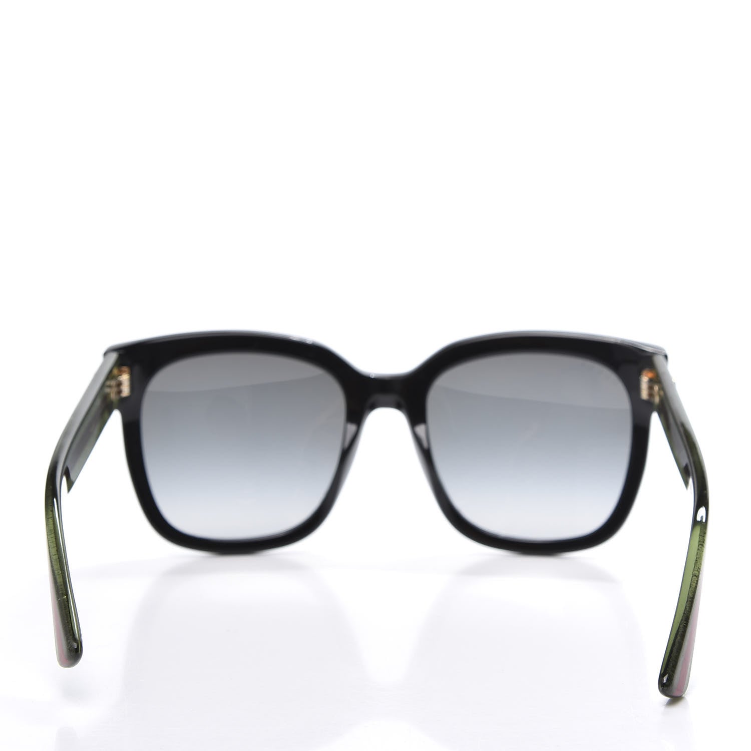 Gucci Acetate Square Frame Web Glitter Sunglasses GG0034S Black Green 8 of 9