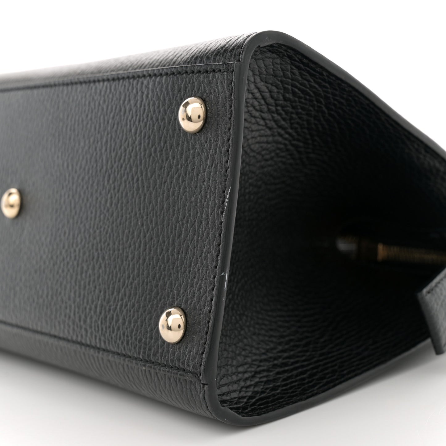 Pebbled Calfskin Medium Soho Top Handle Satchel Black