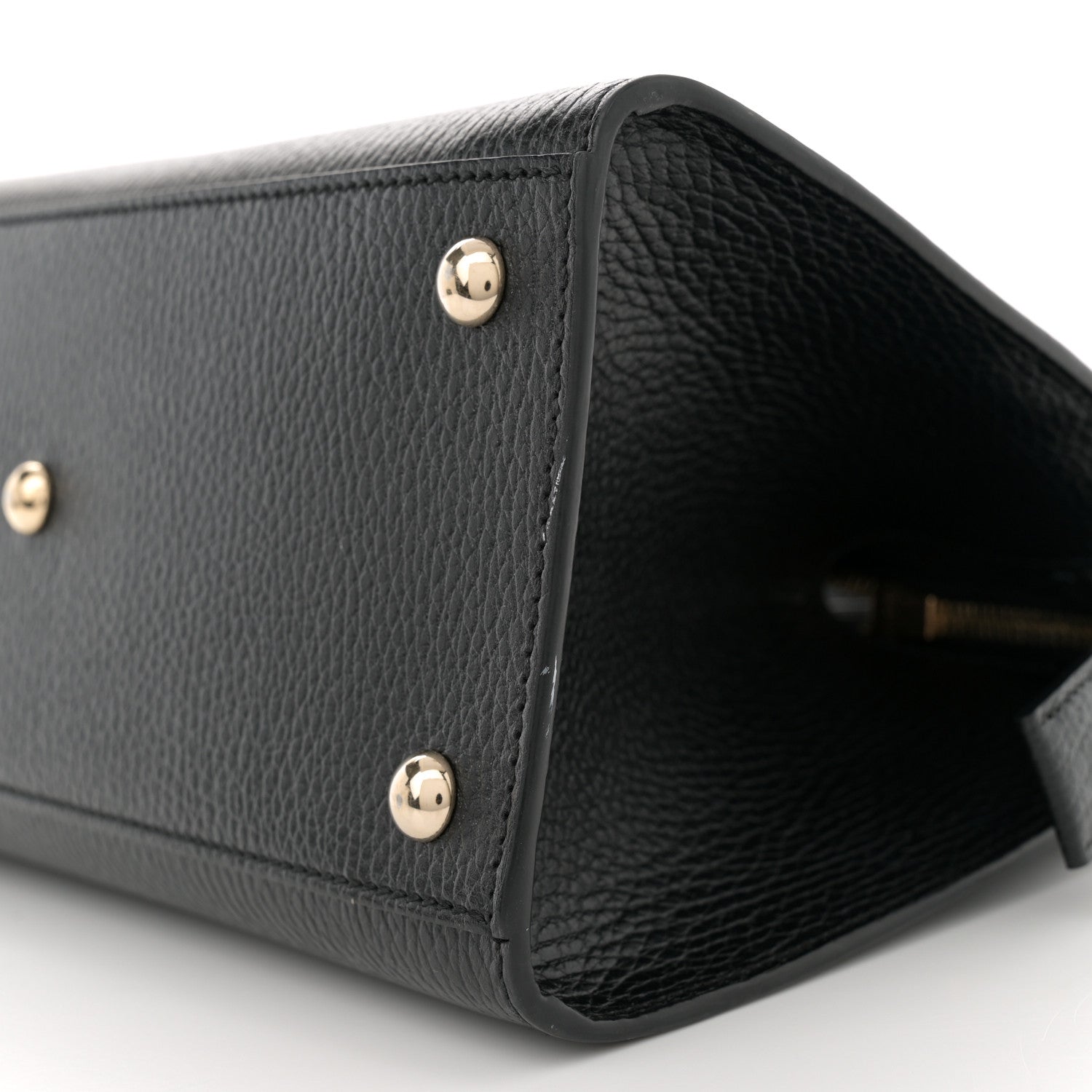 Gucci Pebbled Calfskin Medium Soho Top Handle Satchel Black 10 of 12