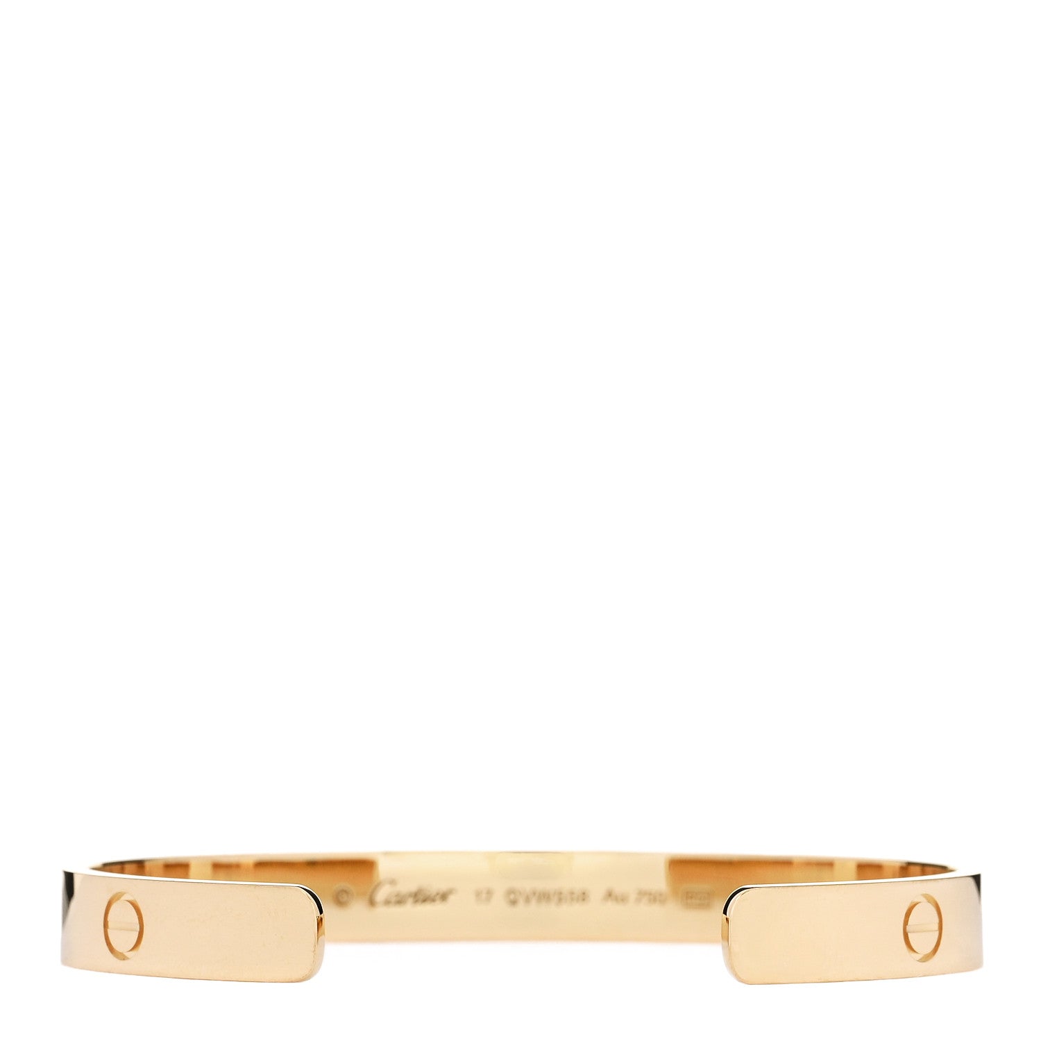 Cartier 18K Yellow Gold LOVE Cuff Bracelet 17 2 of 4