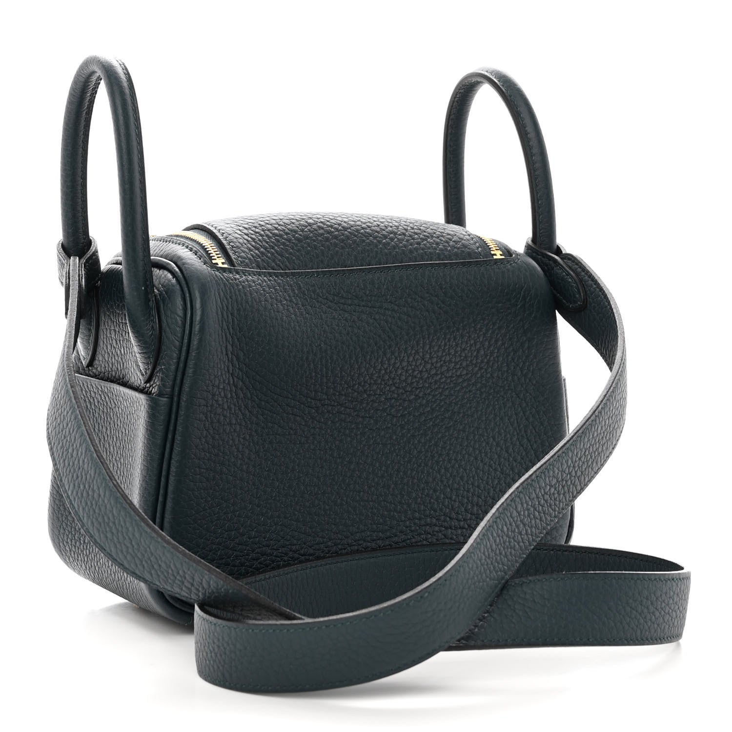 Hermes Taurillon Clemence Mini Lindy 20 Vert Cypress 3 of 10