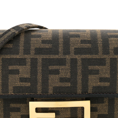 Fendi Fabric Jacquard FF 1974 Mini Baguette Tobacco Moro Black 8 of 10