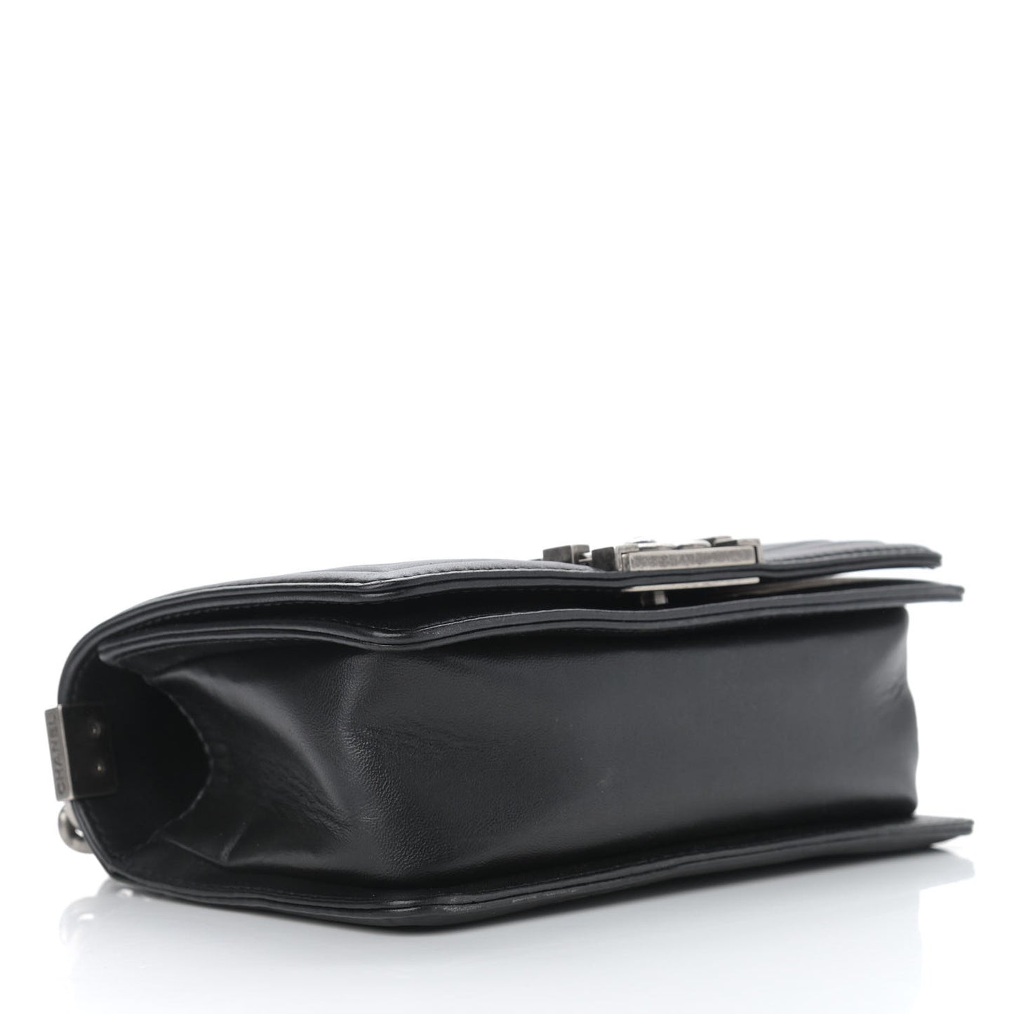 Calfskin Quilted Small Boy Flap Black