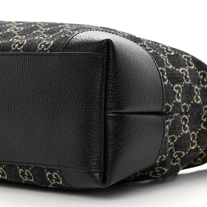 Gucci Jacquard Black Denim GG Monogram Medium Ophidia Shopping Tote Black Ivory 10 of 10