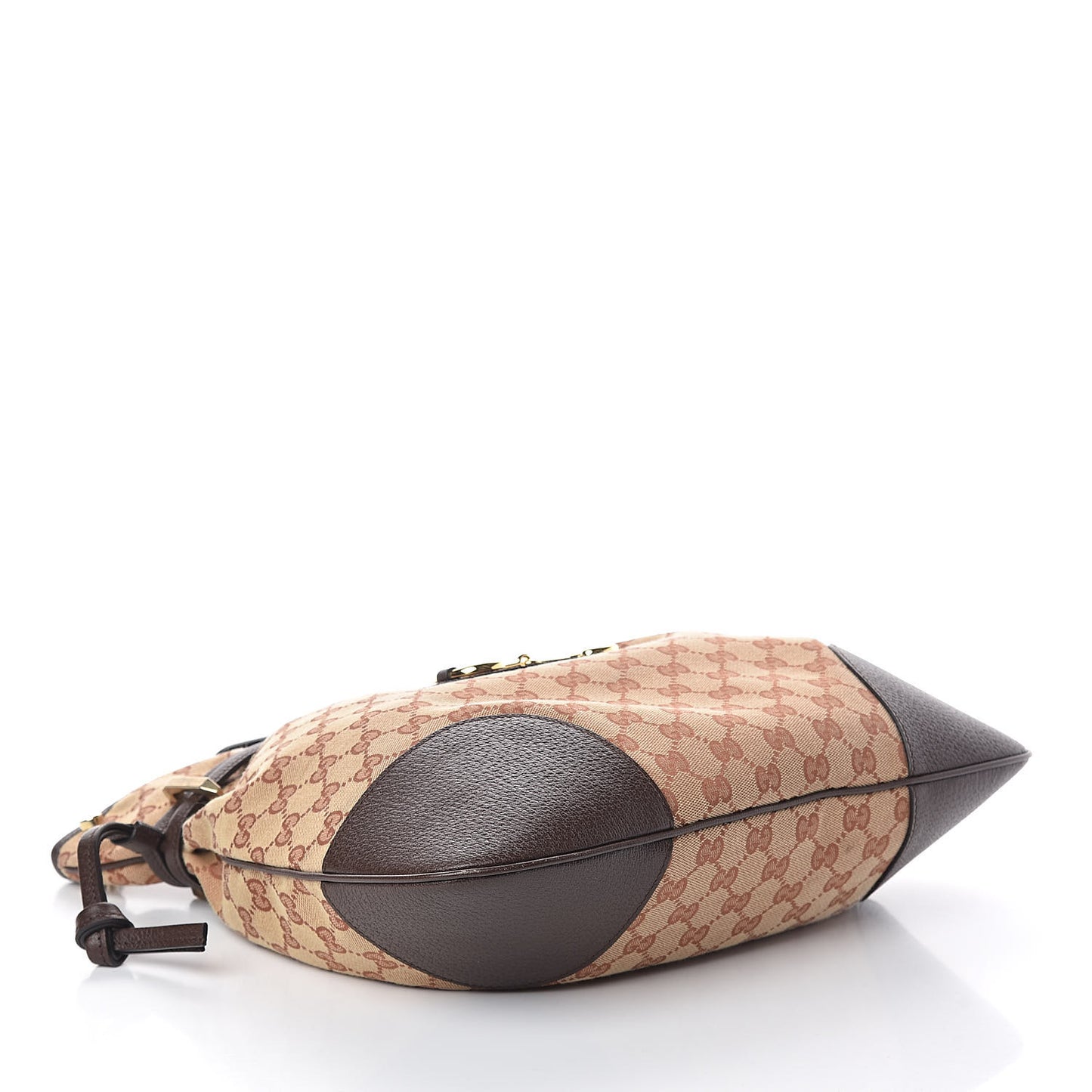 Monogram Textured Dollar Calfskin Horsebit 1955 Cinch Top Messenger Bag Beige Ebony Cocoa