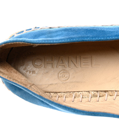 Chanel Kid Suede CC Espadrilles 38 Blue 7 of 9
