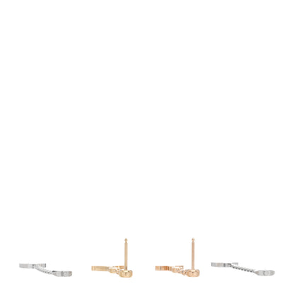 Louis Vuitton 18K Yellow White Pink Gold Diamond Blossom Long Drop Earrings 3 of 5