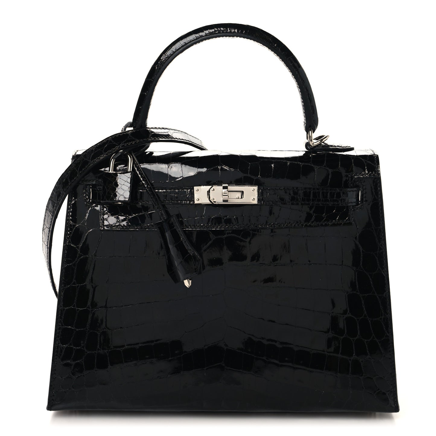 Shiny Niloticus Crocodile Kelly Sellier 25 Black