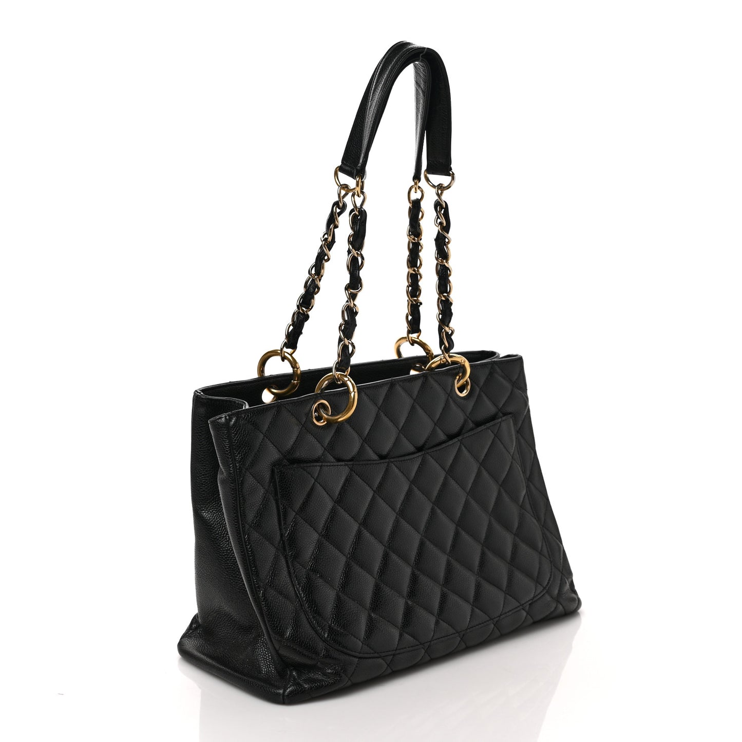 Caviar Quilted Grand Shopping Tote GST Black