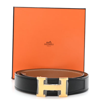 Hermes Box Togo H Belt 105 42 Black Gold 5 of 5