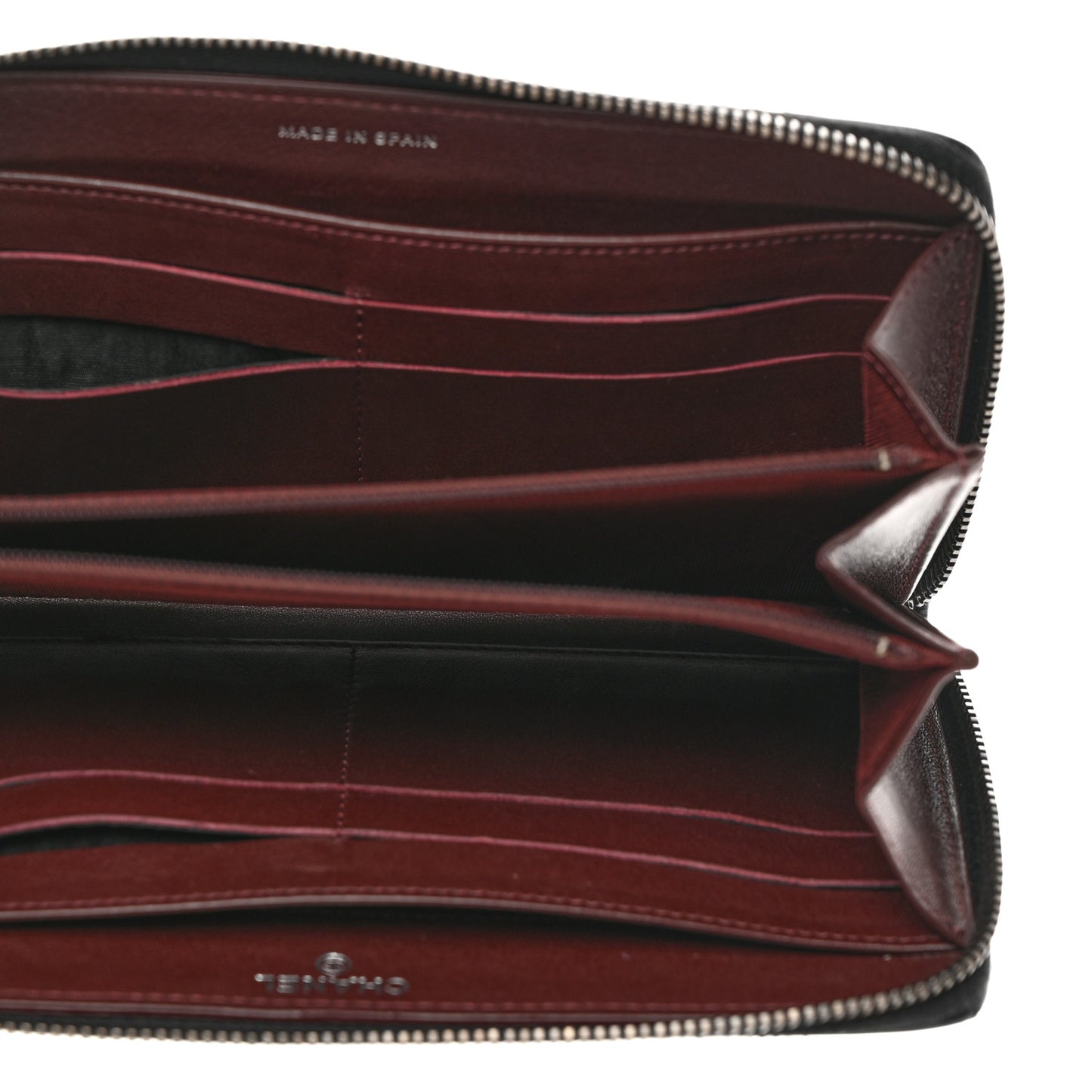 Aged Calfskin Quilted Reissue Large Gusset Zip Around Wallet Black