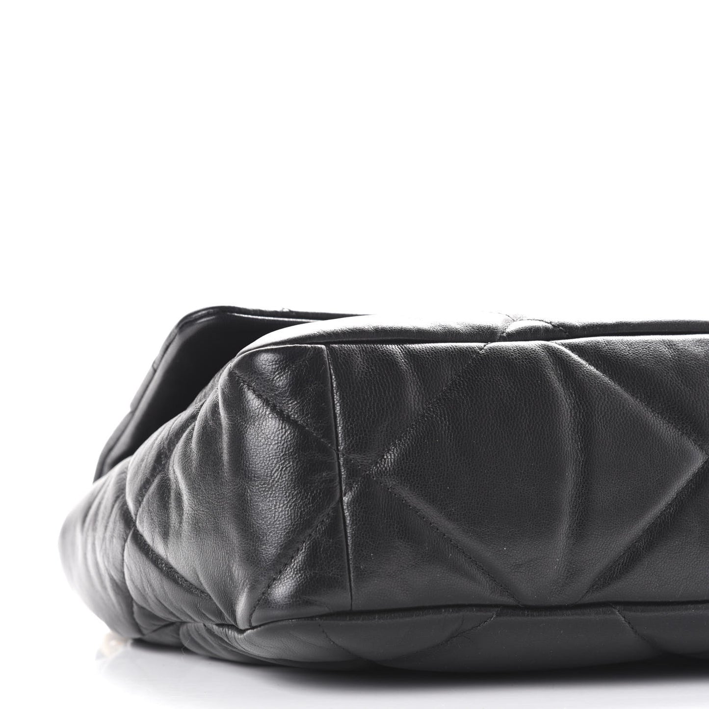 Goatskin Quilted Large 19 Flap Black