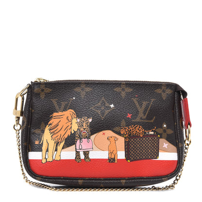 Louis Vuitton Monogram 2018 Christmas Animation Mini Cats Pochette Accessories 1 of 4