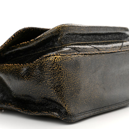 Saint Laurent Crinkled Calfskin Matelasse Monogram Medium Niki Chain Satchel Black Ocra 9 of 11