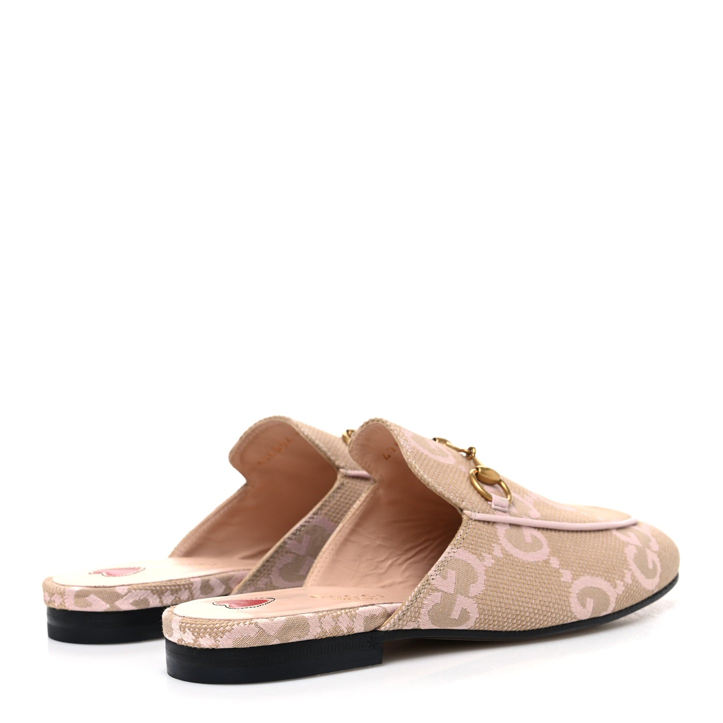 Monogram Macro GG Nappa Charlotte Womens Princetown Slippers 36 Beige Perfect Pink