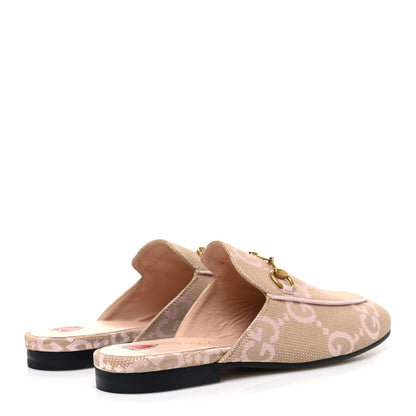 Gucci Monogram Macro GG Nappa Charlotte Womens Princetown Slippers 36 Beige Perfect Pink 5 of 11