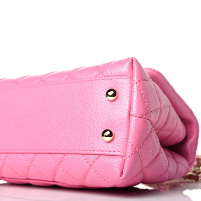 Chanel Caviar Lizard Embossed Quilted Mini Coco Handle Flap Pink 9 of 9