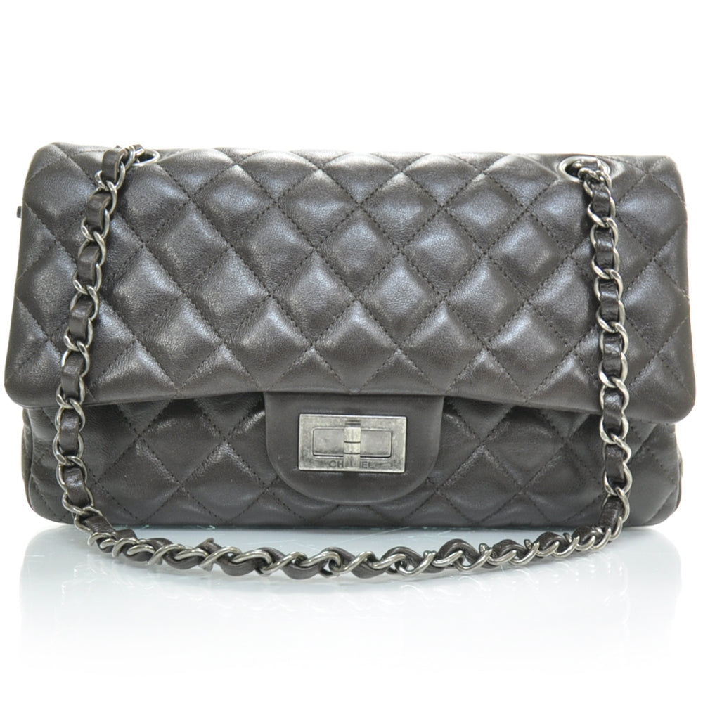 Lambskin Quilted Medium Hybrid Reissue Flap Brown