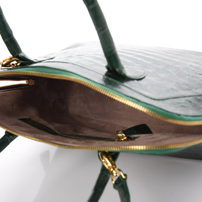 Nancy Gonzalez Crocodile Top Handle Tote Green 5 of 7