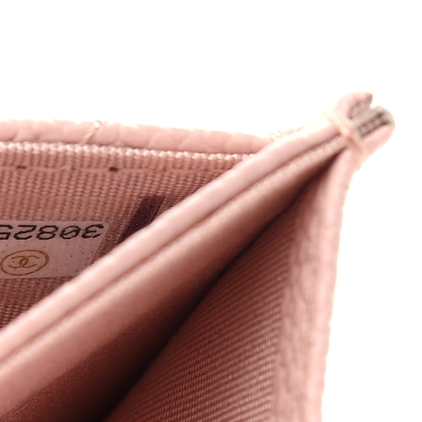 Caviar Quilted Flap Card Holder Light Pink