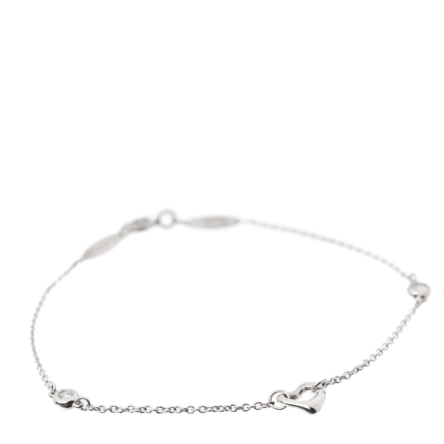 Sterling Silver Diamond Elsa Peretti Diamonds by the Yard Open Heart Bracelet