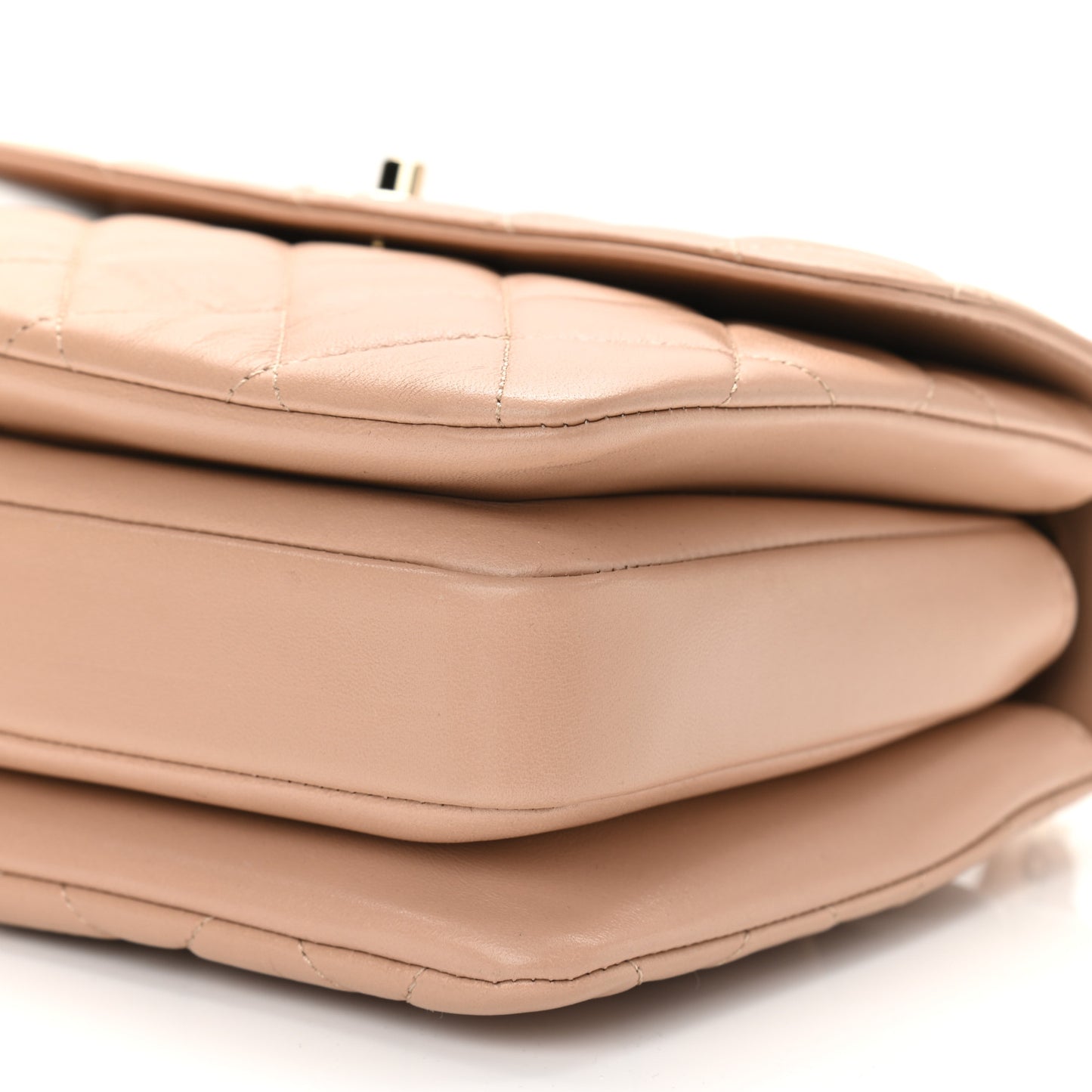 Lambskin Quilted Small Trendy CC Dual Handle Flap Bag Beige