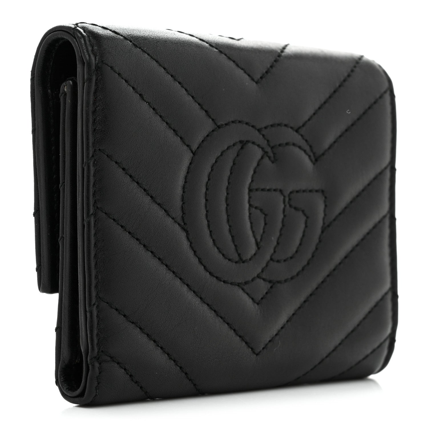 Gucci Calfskin Matelasse GG Marmont Wallet Black 3 of 7