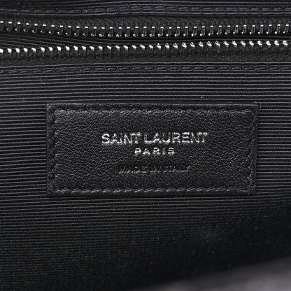 Saint Laurent Grain De Poudre Textured Mixed Matelasse Large Triquilt Monogram Satchel Black 6 of 12