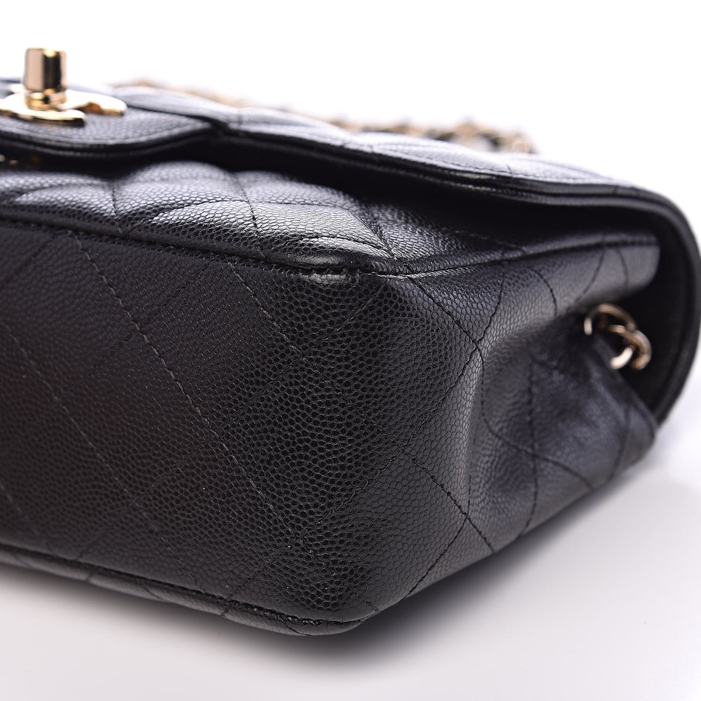 Caviar Quilted Mini Rectangular Flap Black