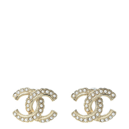 Chanel Pearl Queen of France CC Earrings Gold 1 of 5