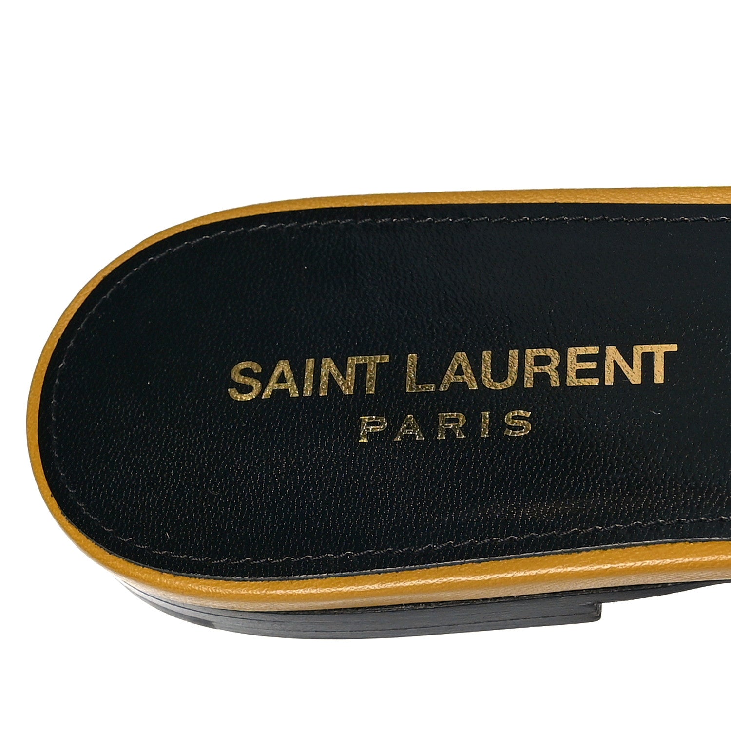 Saint Laurent Calfskin Tribute 05 Slide Sandals 40 Safari Kaki 7 of 8
