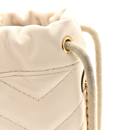 Gucci Calfskin Matelasse Mini GG Marmont 2.0 Bucket Bag White 12 of 14