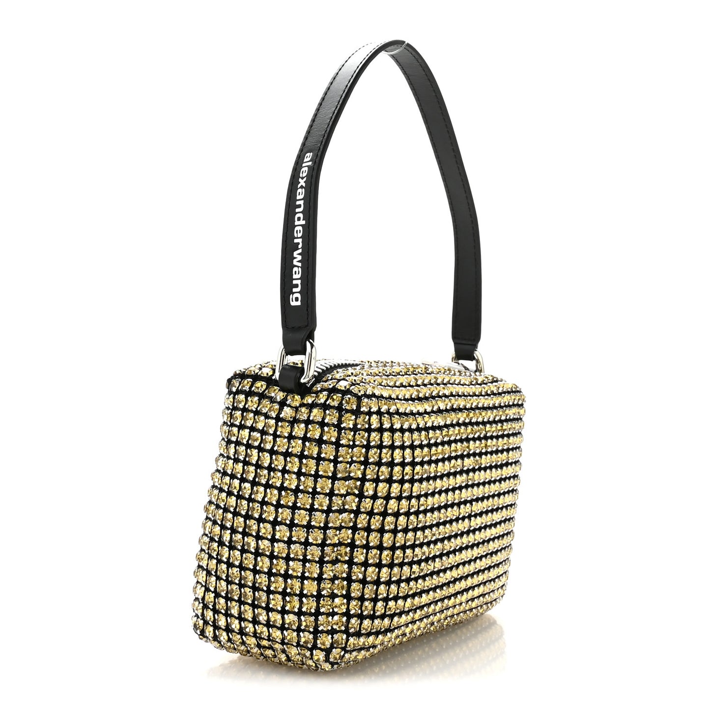 Mesh Crystal Rhinestone Mini Heiress Pouch Porcelain