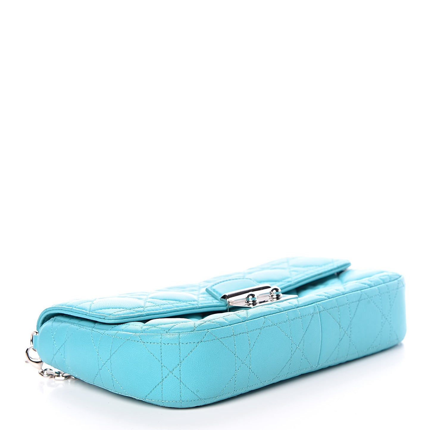 Lambskin Cannage Miss Dior Promenade Pouch Turquoise