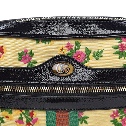 Gucci Canvas Patent Web Floral Embroidered Mini Ophidia Shoulder Bag 10 of 10