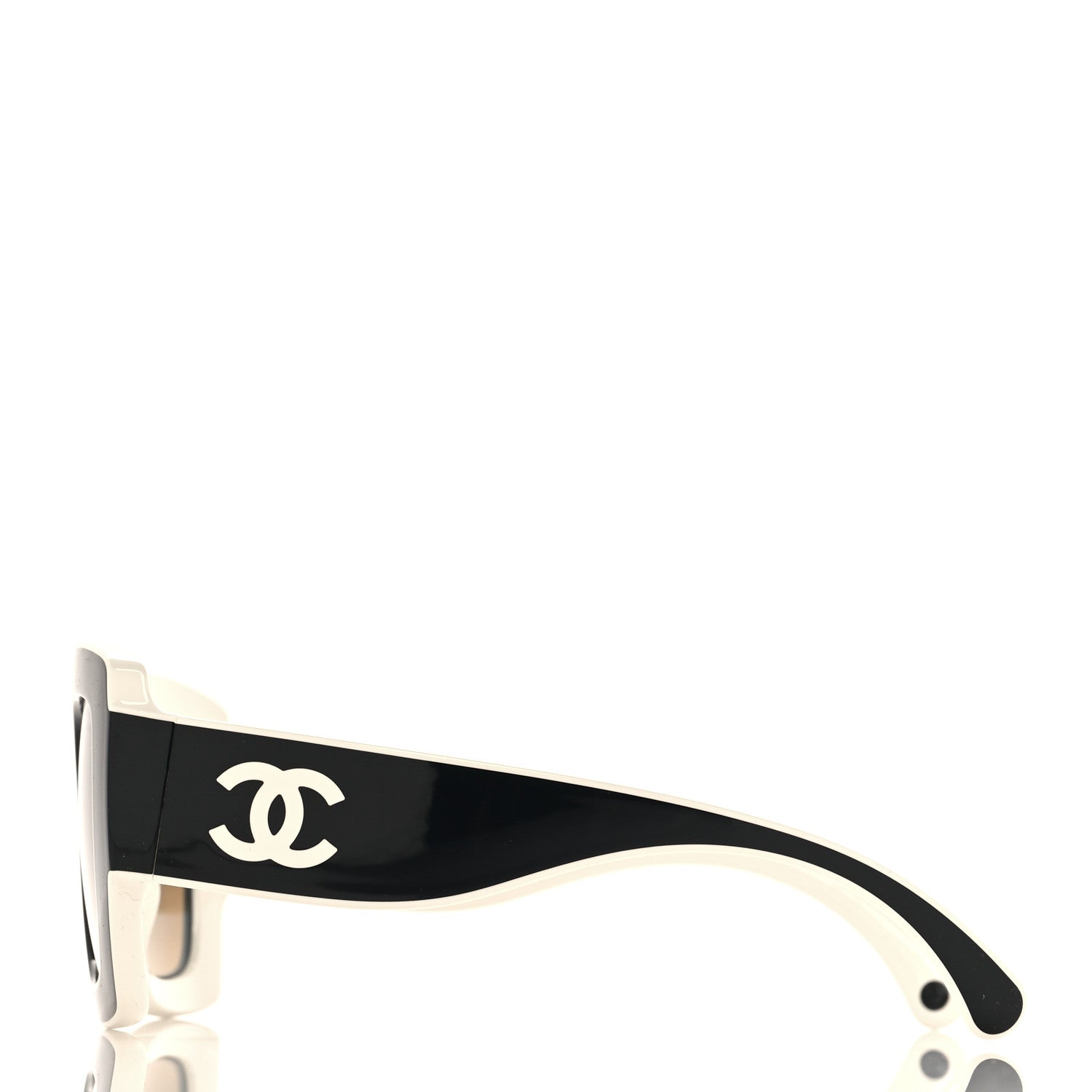 Chanel Acetate Square Sunglasses 6059 Black White 3 of 7