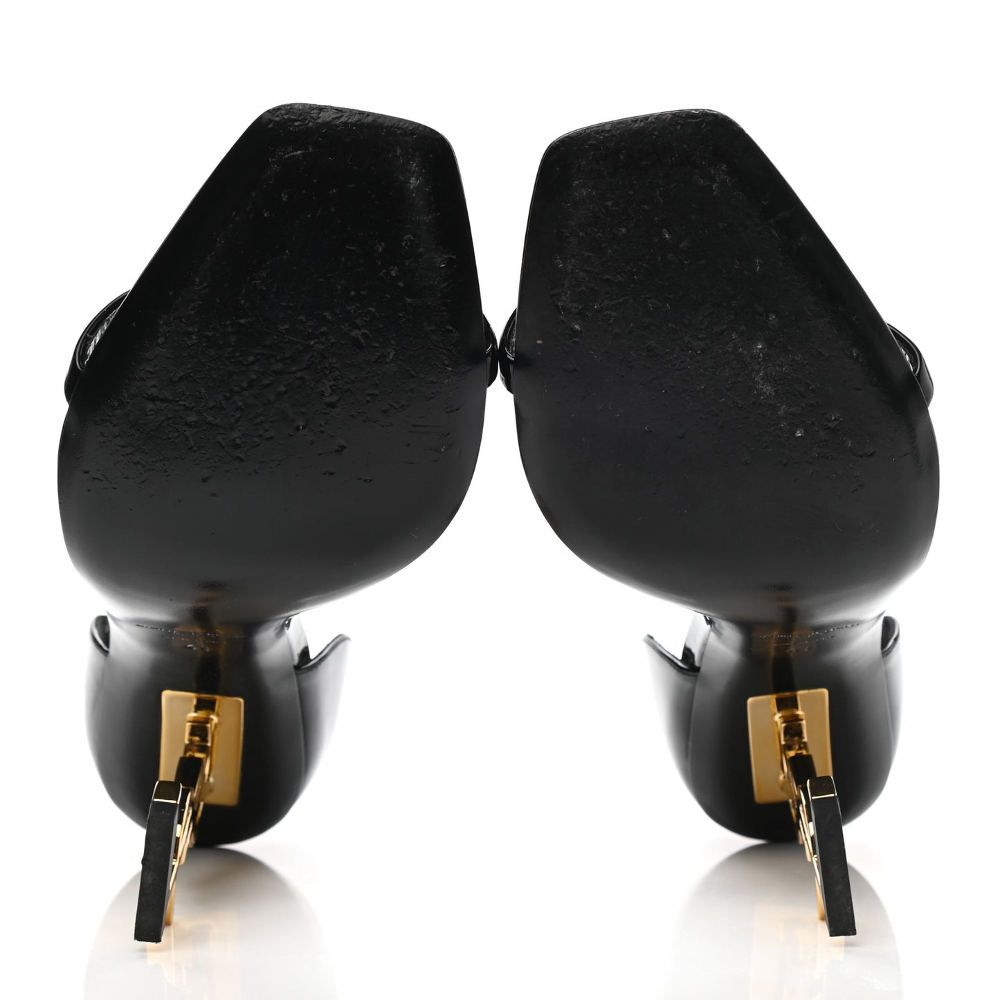 Patent Calfskin Opyum 110 Sandals 41 Black Gold
