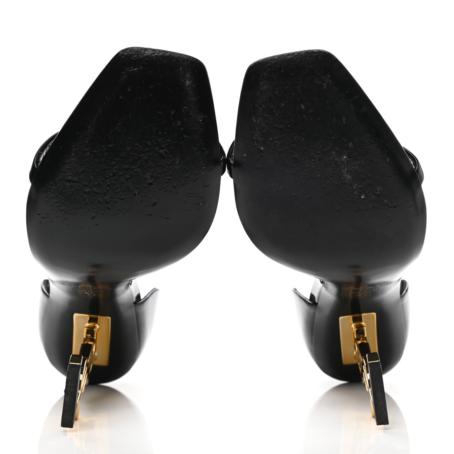 Saint Laurent Patent Calfskin Opyum 110 Sandals 41 Black Gold 5 of 12