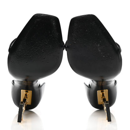 Saint Laurent Patent Calfskin Opyum 110 Sandals 41 Black Gold 5 of 12