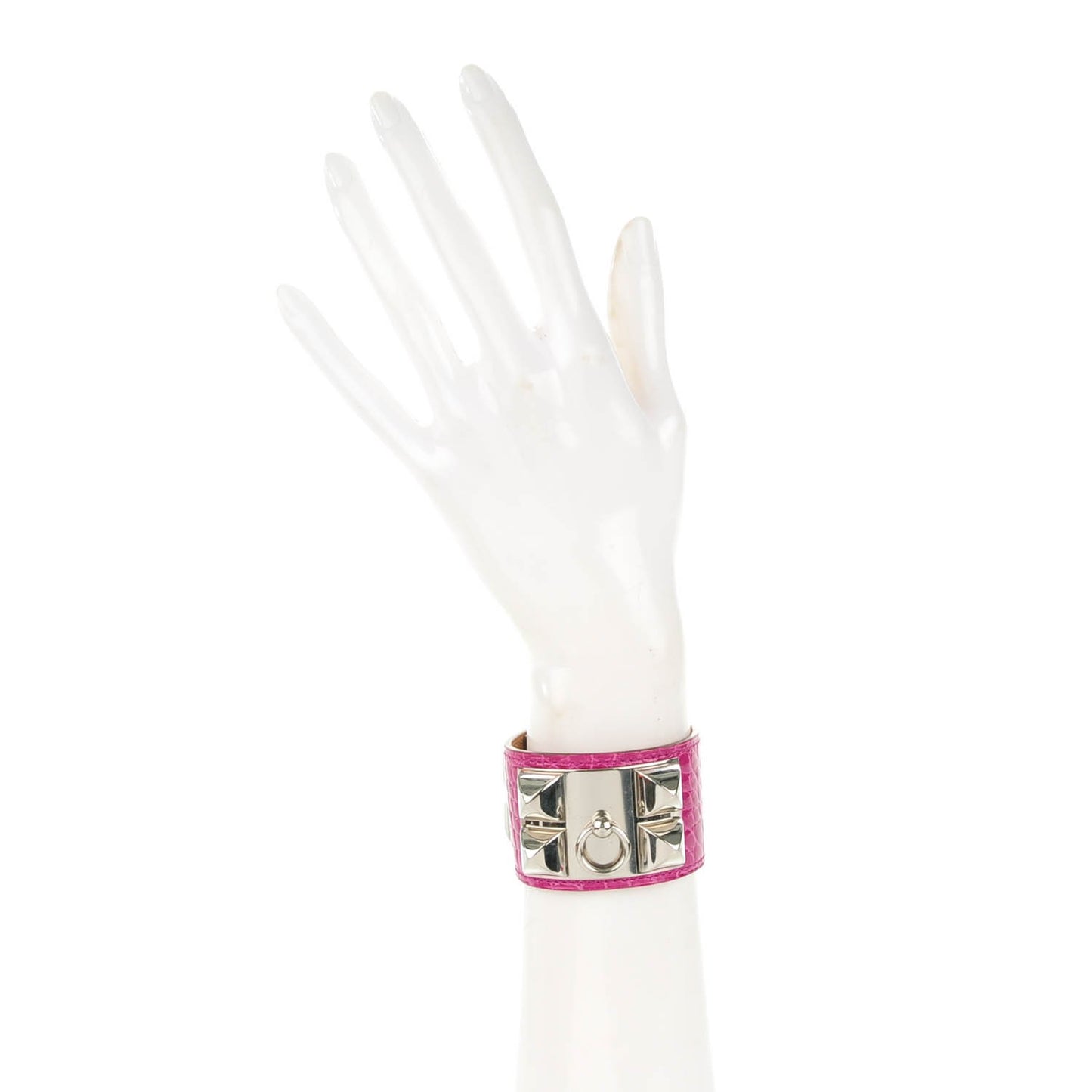 Shiny Alligator Collier De Chien CDC Bracelet Fuchsia