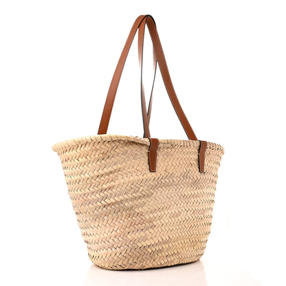 Celine Raffia Calfskin Triomphe Medium Panier Tan 3 of 9