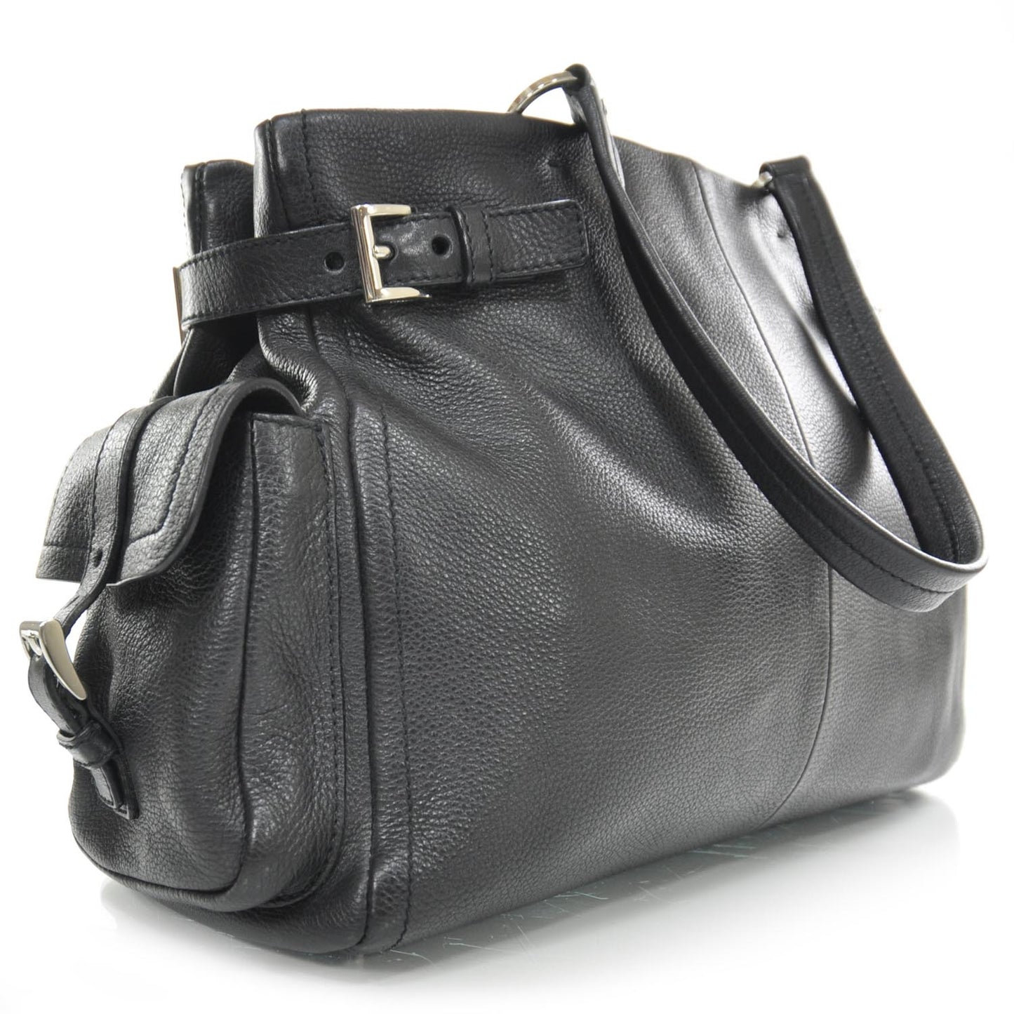 Vitello Daino Shoulder Bag Nero Black