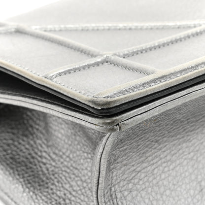 Christian Dior Metallic Grained Calfskin Medium Diorama Flap Bag Steel 11 of 15