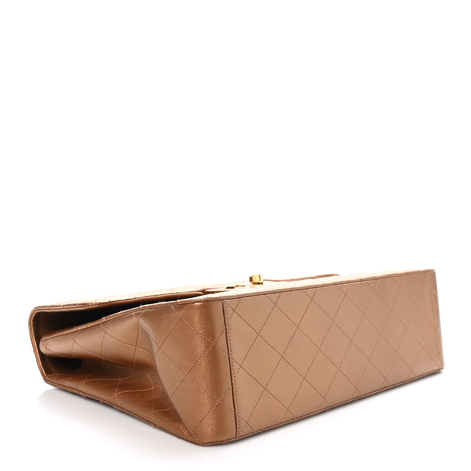 Chanel Metallic Lambskin Quilted XL Jumbo Single Flap Bronze 4 of 11
