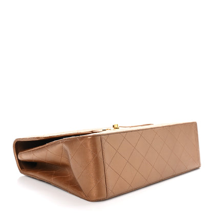 Chanel Metallic Lambskin Quilted XL Jumbo Single Flap Bronze 4 of 11
