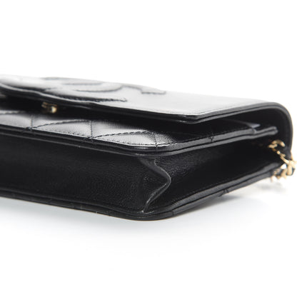 Chanel Goatskin Quilted Timeless CC Wallet On Chain WOC Black 11 of 14